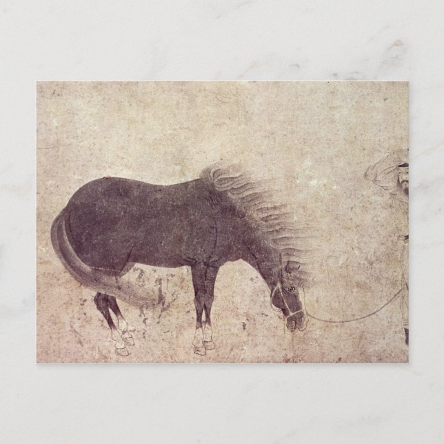 Horse and Groom in Winter Postcard (Front)