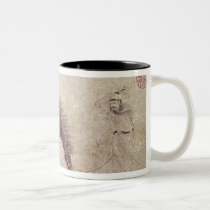 Horse and Groom in Winter Two-Tone Coffee Mug