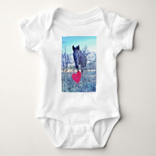 Horse and  Heart Baby Bodysuit