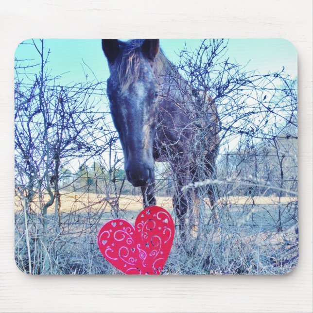 Horse and  Heart Mouse Mat (Front)