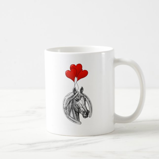 Horse and Hearts Coffee Mug (Right)