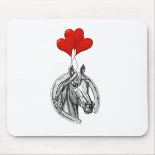 Horse and Hearts Mouse Mat