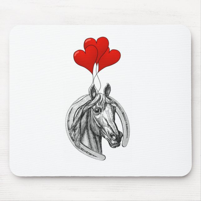 Horse and Hearts Mouse Mat (Front)