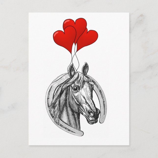 Horse and Hearts Postcard (Front)