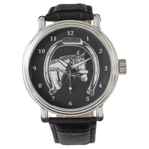 Horse and Horseshoe Scratch Art Watch