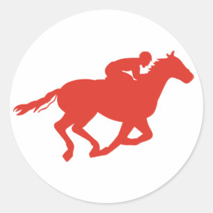 Horse and Jockey Classic Round Sticker