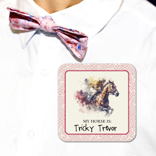 Horse and Jockey Square Sticker