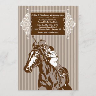 Horse and Jockey Stripe Invitation