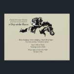 Horse and Jokey Invitation<br><div class="desc">Your party will be "off and running" with this Horse and Jokey invitation. The card is easy to customise with your wording, font, font colour and choice of six paper types. Not exactly what you're looking for? All our products can be custom designed to meet your needs at no extra...</div>