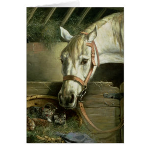 Horse and kittens, 1890