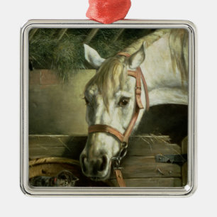 Horse and kittens, 1890 metal tree decoration