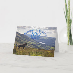 Horse and landscape 100th birthday card