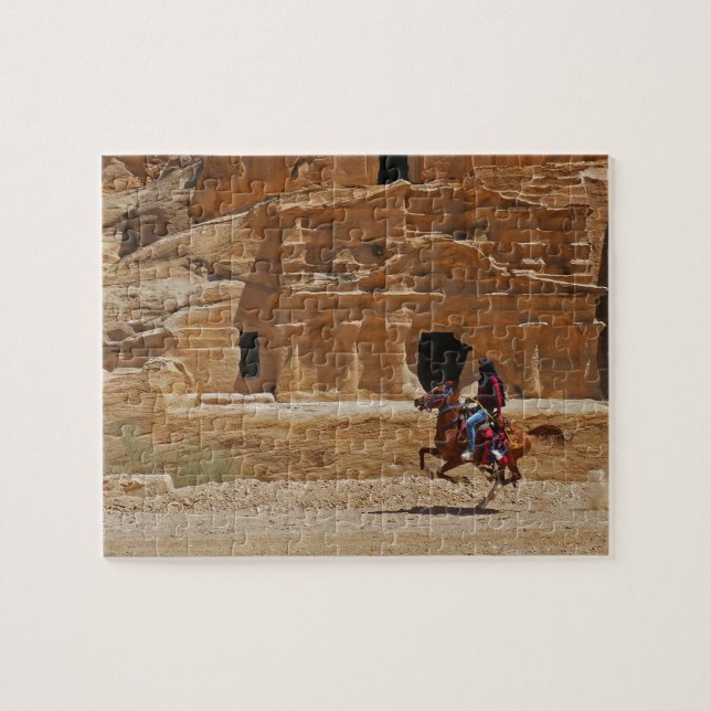 Horse and Masked Rider Petra Jordan Jigsaw Puzzle (Horizontal)