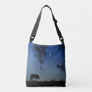 Horse and Moon Beautiful Fine Fantasy Art Crossbody Bag