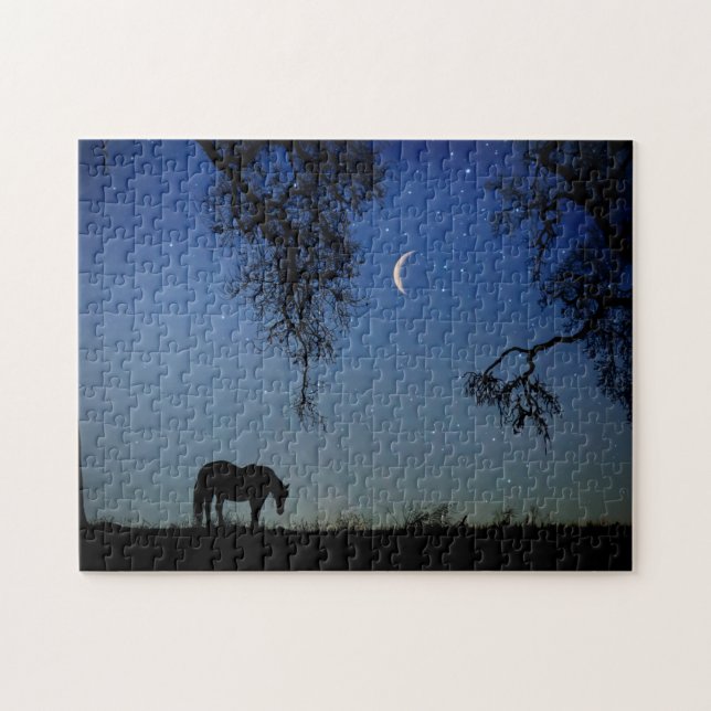 Horse and Moon Mystical Jigsaw Puzzle (Horizontal)