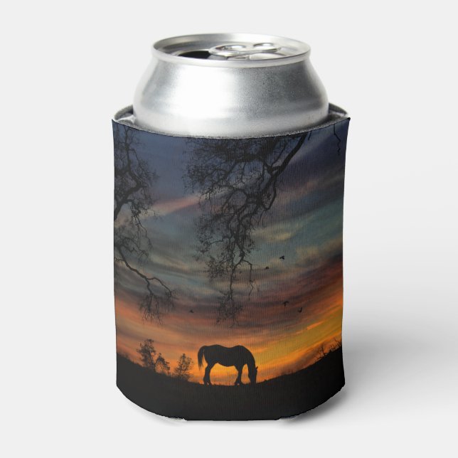 Horse and Oak Tree Country Southwestern Can Cooler (Can Front)