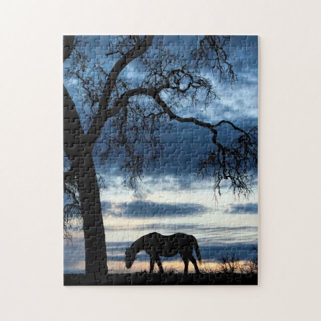 Horse and Oak Tree Fine Art Photography Jigsaw Puzzle (Vertical)