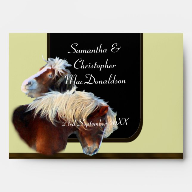 horse and pony equestrian themed envelope (Front)