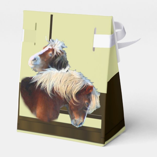Horse and pony equestrian wedding favour box (Back Side)
