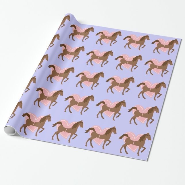 Horse and Rider Gifts, Personalised Wrapping Paper (Unrolled)