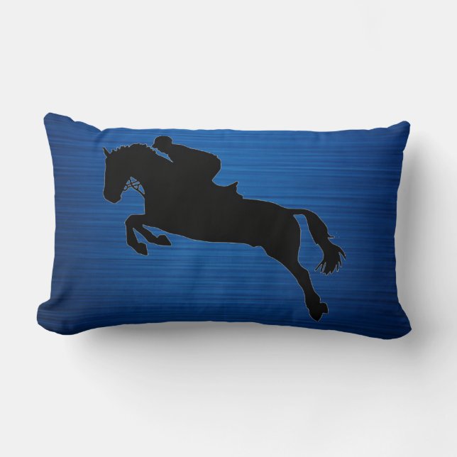 Horse and Rider Hunter Jumper Equestrian Lumbar Cushion (Front)