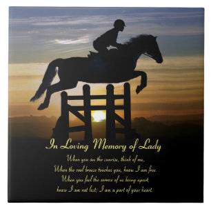 Horse and Rider Jumper Memorial Spiritual Poem Tile
