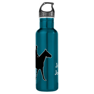 Horse and Rider silhouette Personalise 24oz 710 Ml Water Bottle