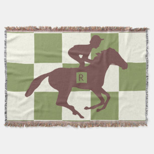 Horse And Rider Silhouette Throw Blanket