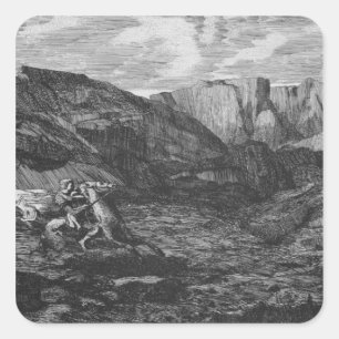 Horse and Rider Square Sticker