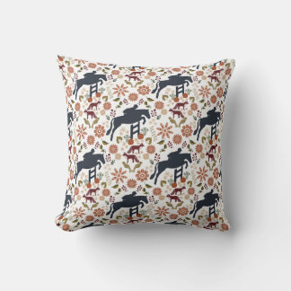 Horse and Rider Throw Pillow Equestrian Folk Art