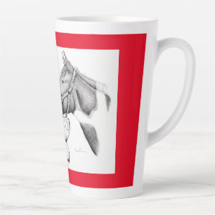 Horse and Santa Claus for Christmas Latte Mug