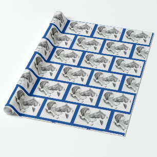 horse and Santa Claus for Christmas Wrapping Paper