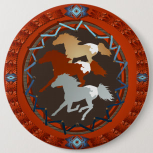 Horse and Shield-Button 6 Cm Round Badge