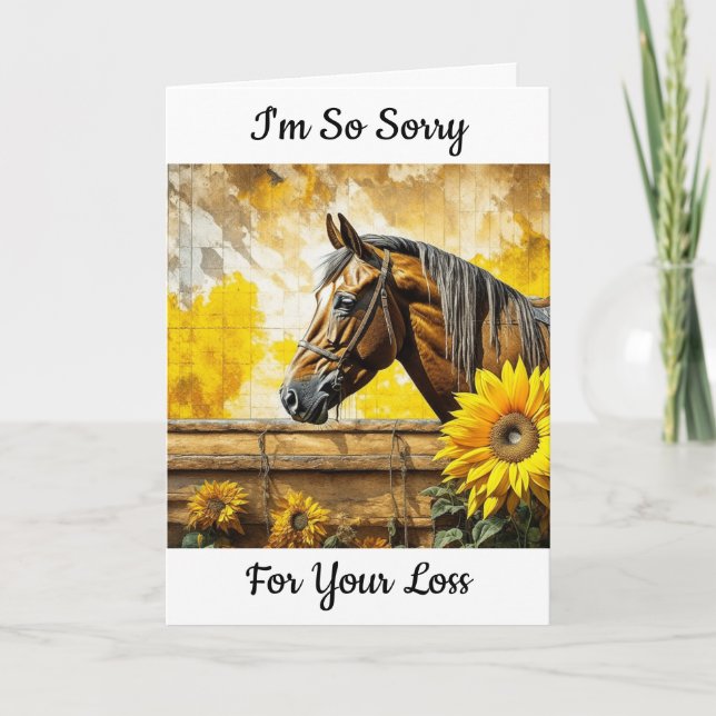 Horse and Sunflower | Sorry for Your Loss Card (Front)