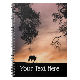 Horse and Sunrise Customisable  Notebook