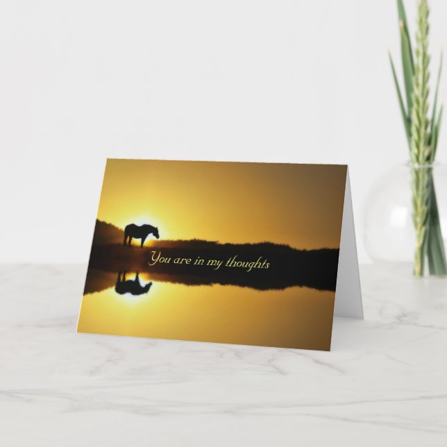 Horse and Sunset and Water Sympathy Card (Front)