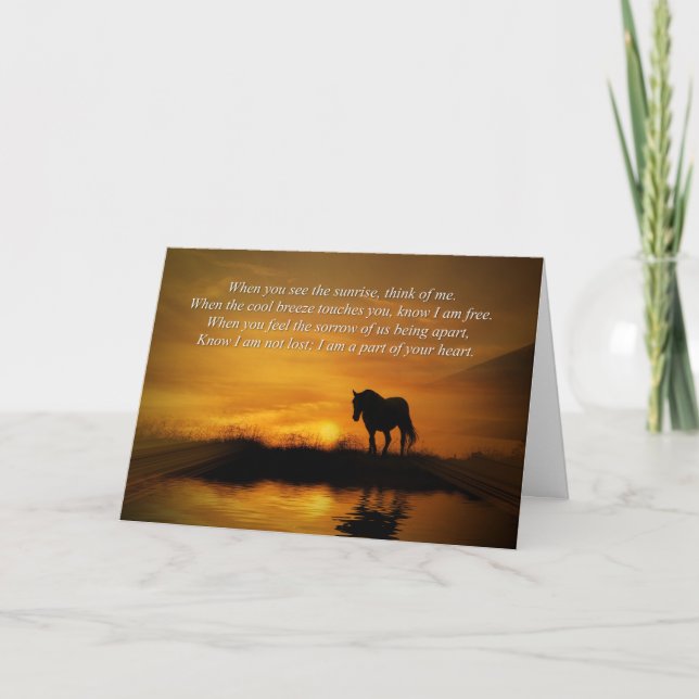 Horse and Sunset Deepest Sympathy Spiritual Poem Card (Front)