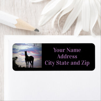 Horse and Sunset Return Address Labels