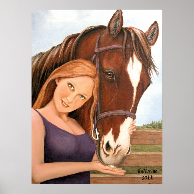 Horse and Woman Best Friends Poster (Front)