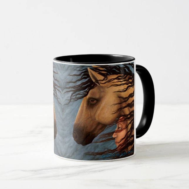 Horse and Woman Mug (Front Right)