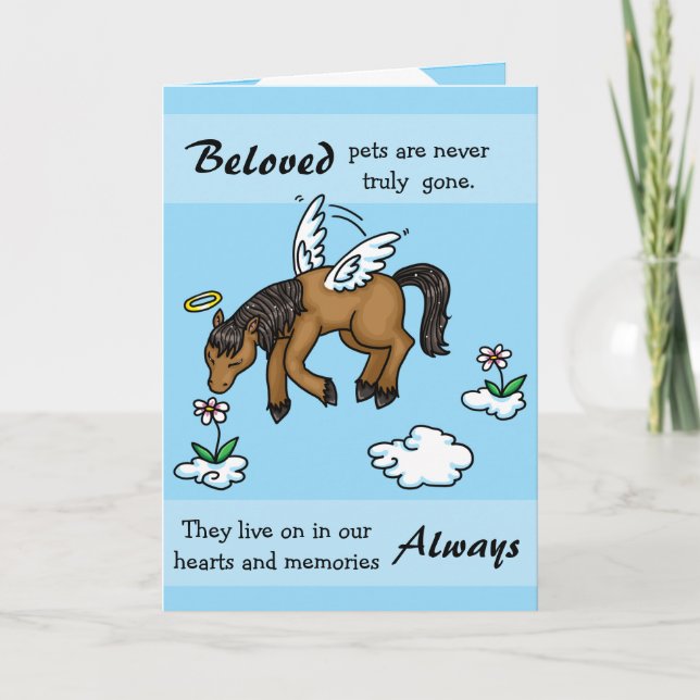 Horse Angel Sympathy card (Front)