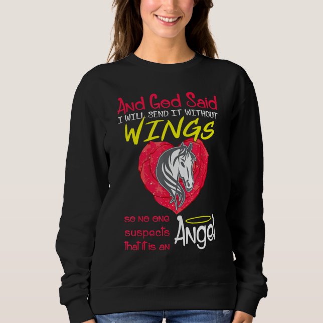 Horse Angel Without Wings Pet Sweatshirt (Front)