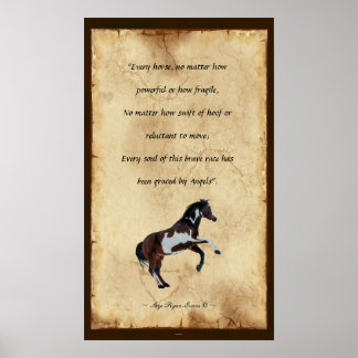 "Horse Angels" Parchment-style Poetry Poster