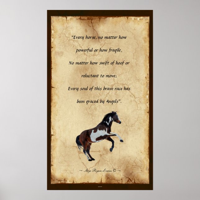 "Horse Angels" Parchment-style Poetry Poster (Front)