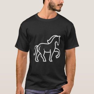 Horse Animal Badge Patch Line Art Icon Outline Gif T-Shirt