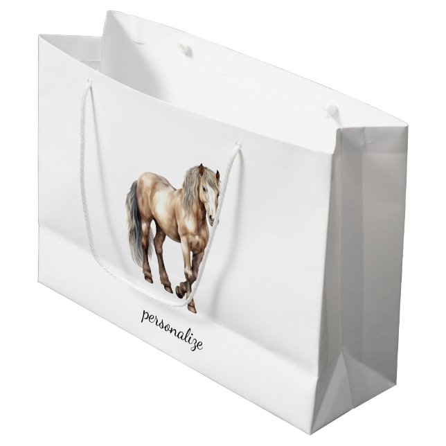 Horse Animal Farm Wedding  Large Gift Bag (Front Angled)