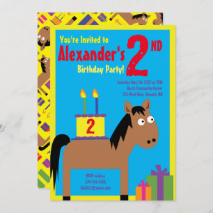 Horse Animal Kid's Birthday Party Invitations