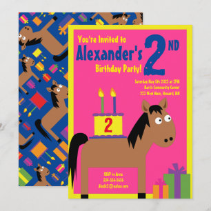 Horse Animal Kid's Birthday Party Invitations