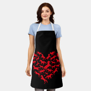 Horse Animal Lover Funny Heart Horse Apron