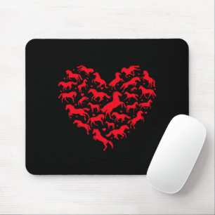 Horse Animal Lover Funny Heart Horse Mouse Mat